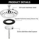 Limitless Card Mounted 2 IN 1 Sink Strainer, Effortlessly Trap Debris & Keep Your Sink Clog-Free Anti Clogging Sink Filter With Hair Catcher, Bathroom Stainless Steel Sink Drain Filter (STEEL-2PC1)